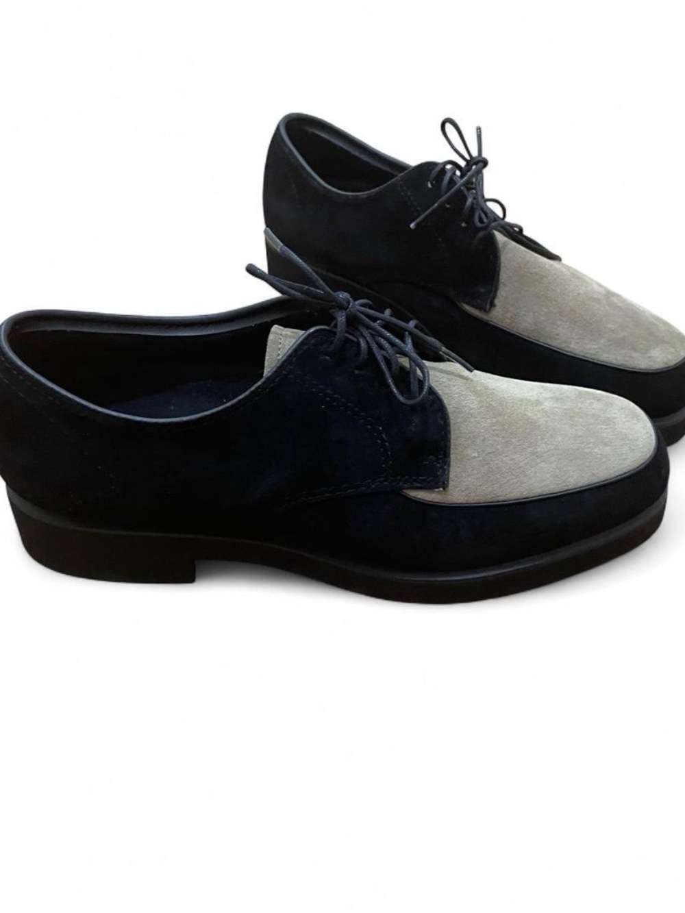 Hush Puppies Two-Tone Suede Derby Shoes - Navy and Light Gray